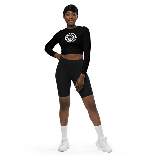 Recycled Long-Sleeve Crop Top black