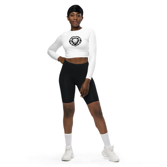 Recycled Long-Sleeve Crop Top white